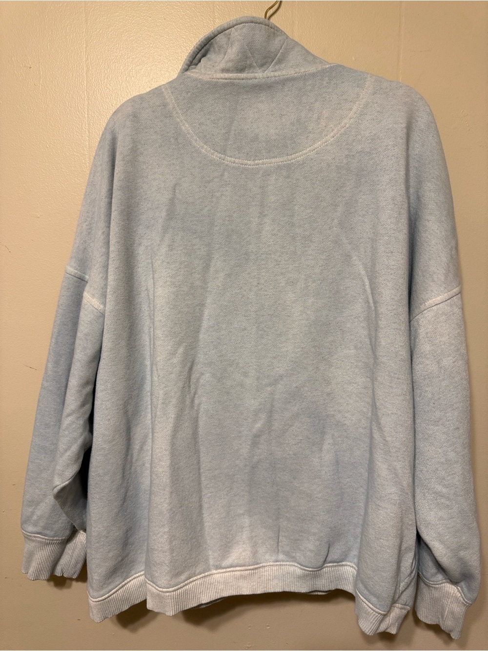 aerie Light Blue Zip-Up Funnel Neck Sweatshirt - Picture 6 of 9